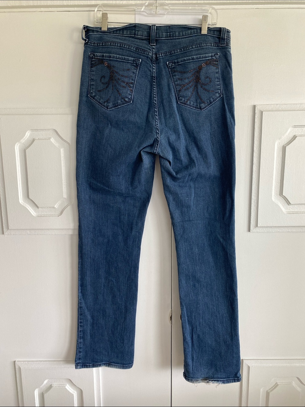 NYDJ Womens Dark Blue Bootcut Jeans with Purple Accents